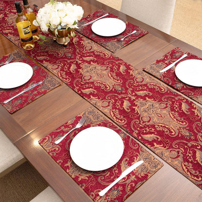 Platzsets 6er Set Jaquard, Abwaschbar, Burgund 30x45cm