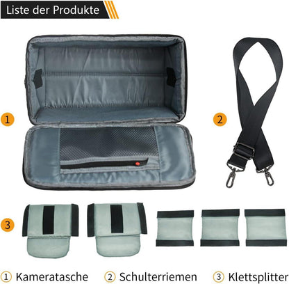 Wasserdichte DSLR-Kameratasche für Sony Canon Nikon mit Zubehör