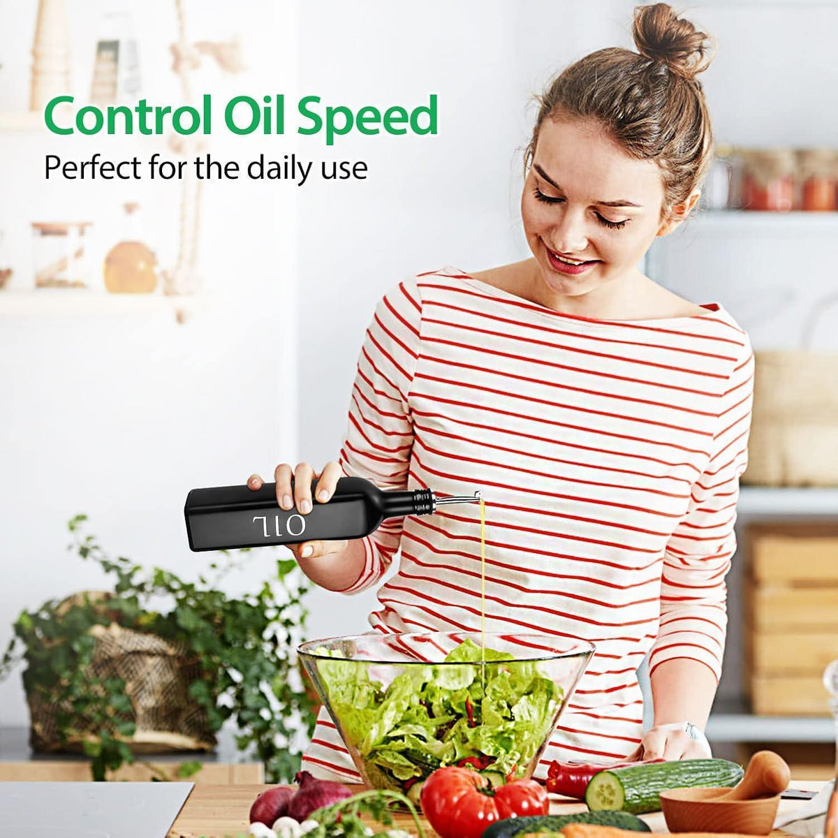 Öl- & Essig Spender Set Glas 500ml mit Edelstahl Ausgießer