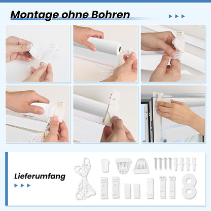 Klemmrollos für Fenster ohne Bohren Plissee Klemmfix 45x170