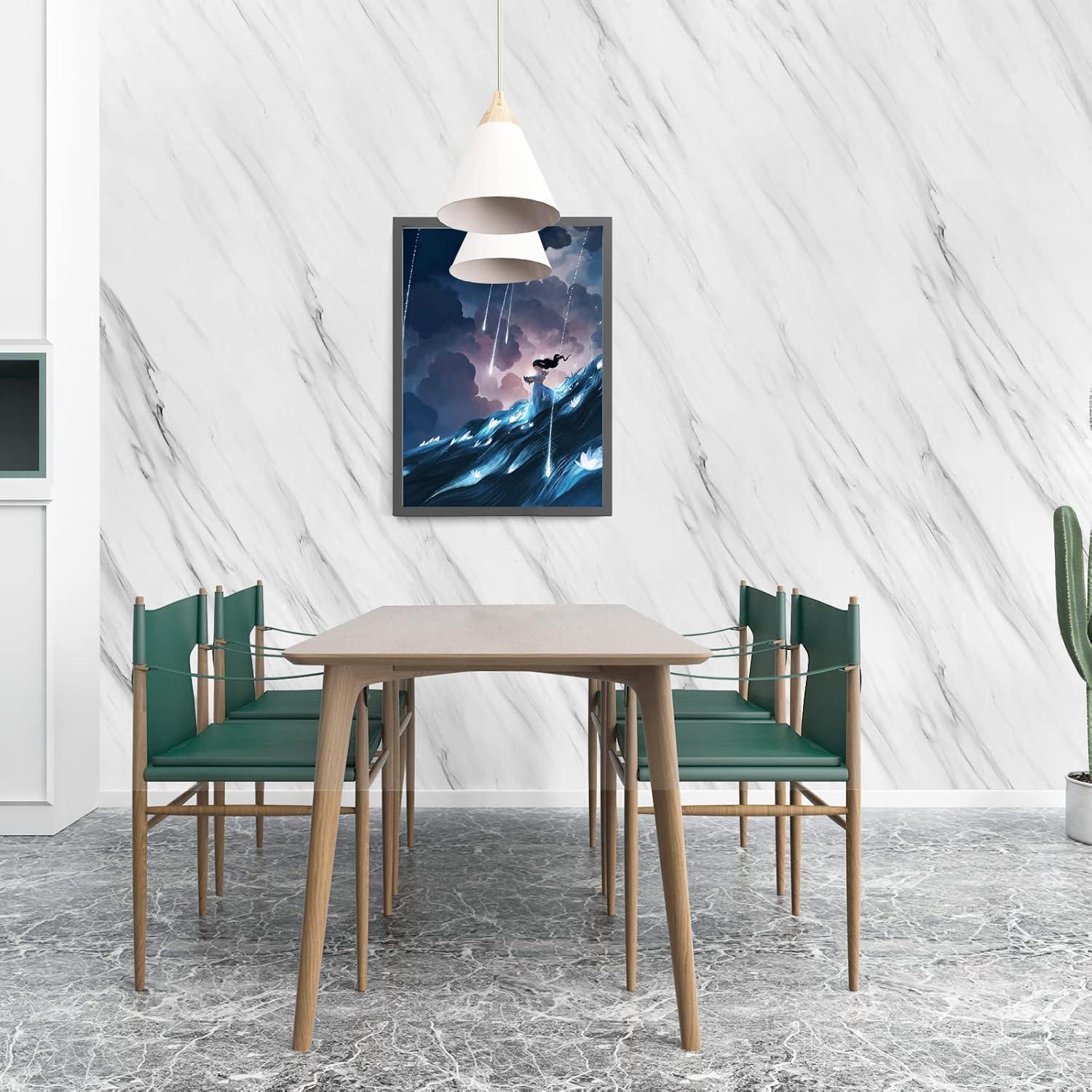 Selbstklebende Marmor-Effekt Tapete Jade-Weiß Glanz Vinylklebefolie