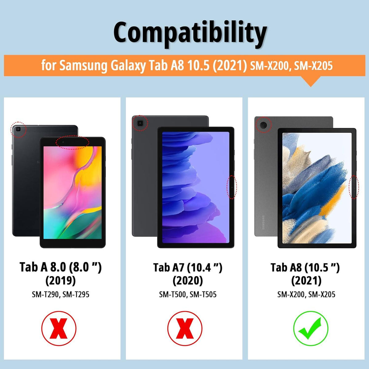 Schutzhülle für Samsung Galaxy Tab A8 10.5 PU Leder Schwarz