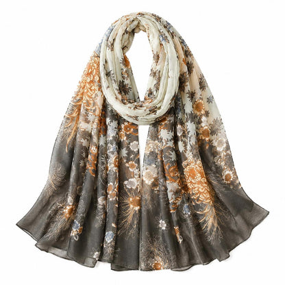Damen Schal Oversize mit Fransen 180x90 cm Bunt