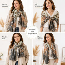 Damen Schal Oversize mit Fransen 180x90 cm Bunt