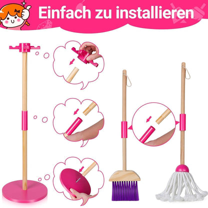 Kinder Putzset Besen Set 8-teilig Reinigungs Spielzeug