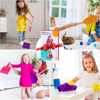 Kinder Putzset Besen Mop Spielzeug Geschenk Set 8-teilig ab 3 Jahren