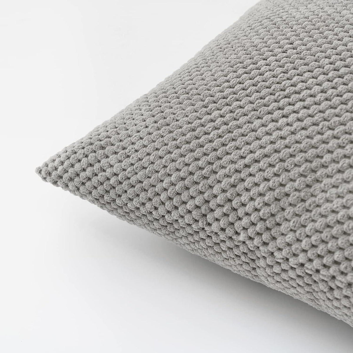 Kordsamt Kissenbezüge 2er Set 40x40 cm Hellgrau Silber-grau