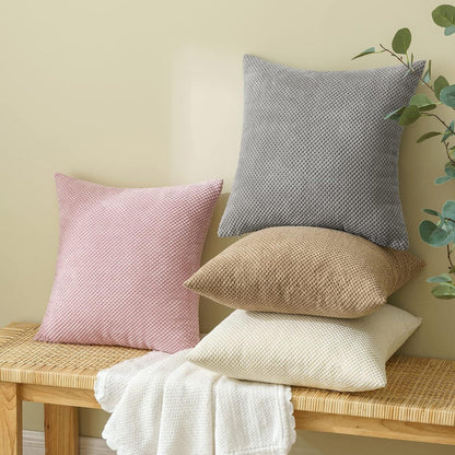 2er Set Rosa Kordsamt Kissenbezüge 40x40 cm für Sofa Wohnzimmer