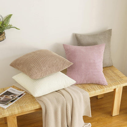 Kordsamt Kissenbezug Granulat Dekorativ 40x40cm 2er Set Rosa Lila