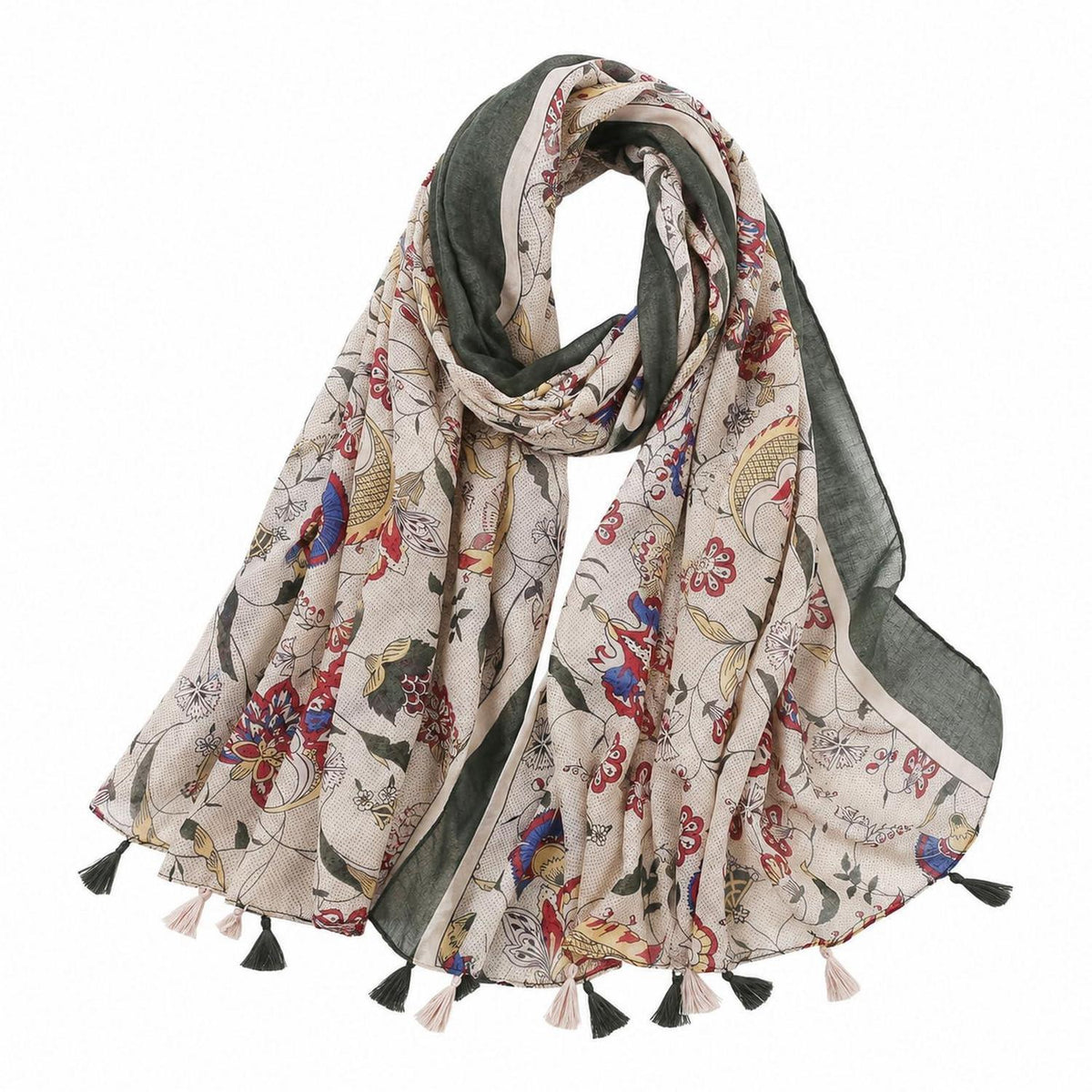 Damen Schal Blumenmuster leicht und weich für alle Jahreszeiten