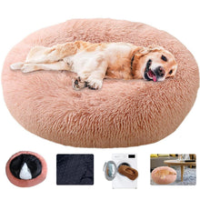 Rundes Hundebett Flauschig Rosa - Weiches Donut Kissen für Hunde & Katzen