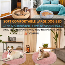 Rundes Hundebett Flauschig Rosa - Weiches Donut Kissen für Hunde & Katzen