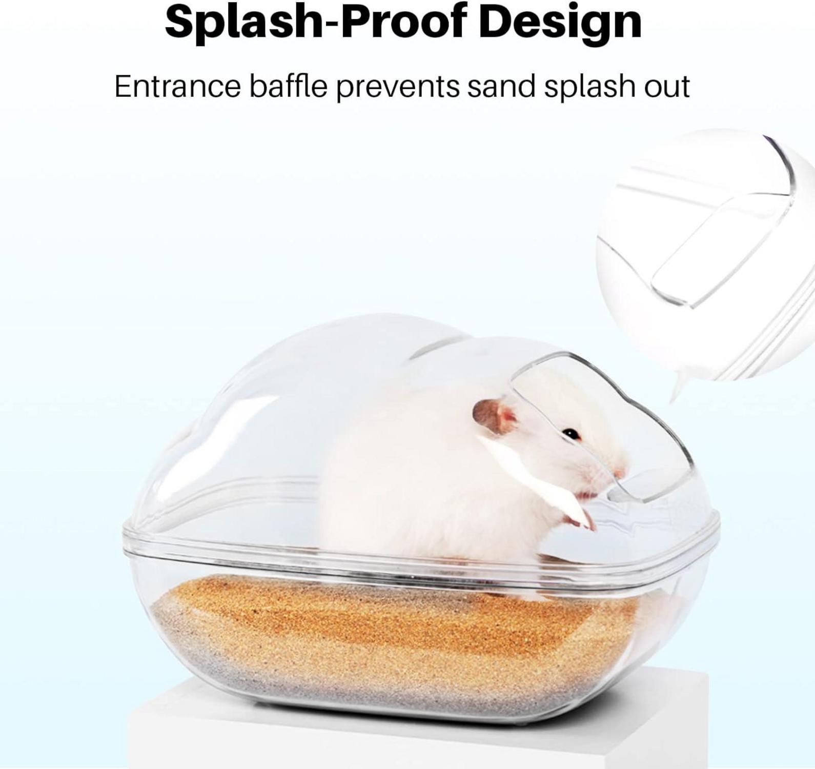 Transparentes Hamster Sandbad Badezimmer mit Schaufel