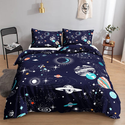 Kinder Bettwäsche Set Sternenhimmel Galaxie 155x220 cm