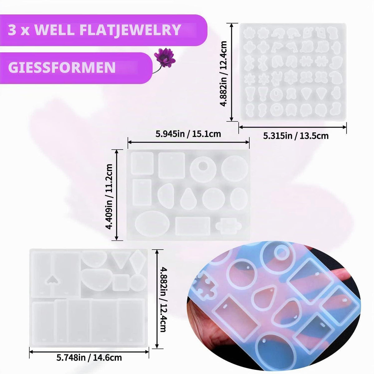 Resin Gießharz Form Set - 165pcs Schmuck Selber Machen