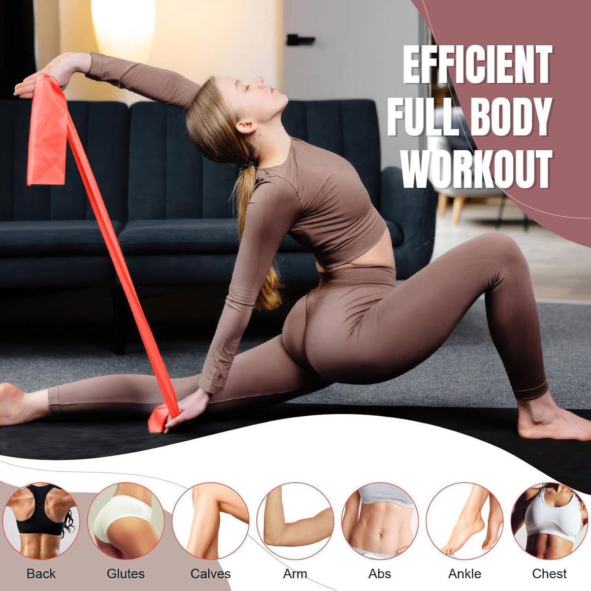 Fitnessbänder 3er-Set mit 3 Widerstandsstufen für Krafttraining