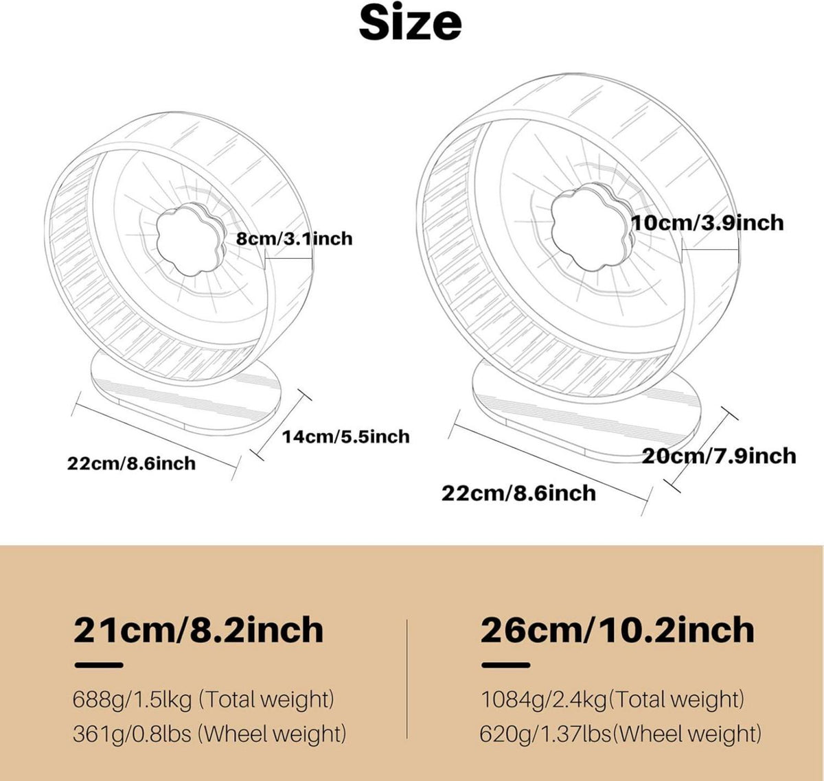 Hamsterrad 26cm Transparent Laufrad Leise rutschfeste Laufscheibe