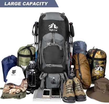 Trekkingrucksack 70L Atmungsaktiv Camping Wanderrucksack Herren Damen