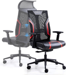 Ergonomischer Gaming Stuhl mit 3D Armlehnen Schwarz Rot