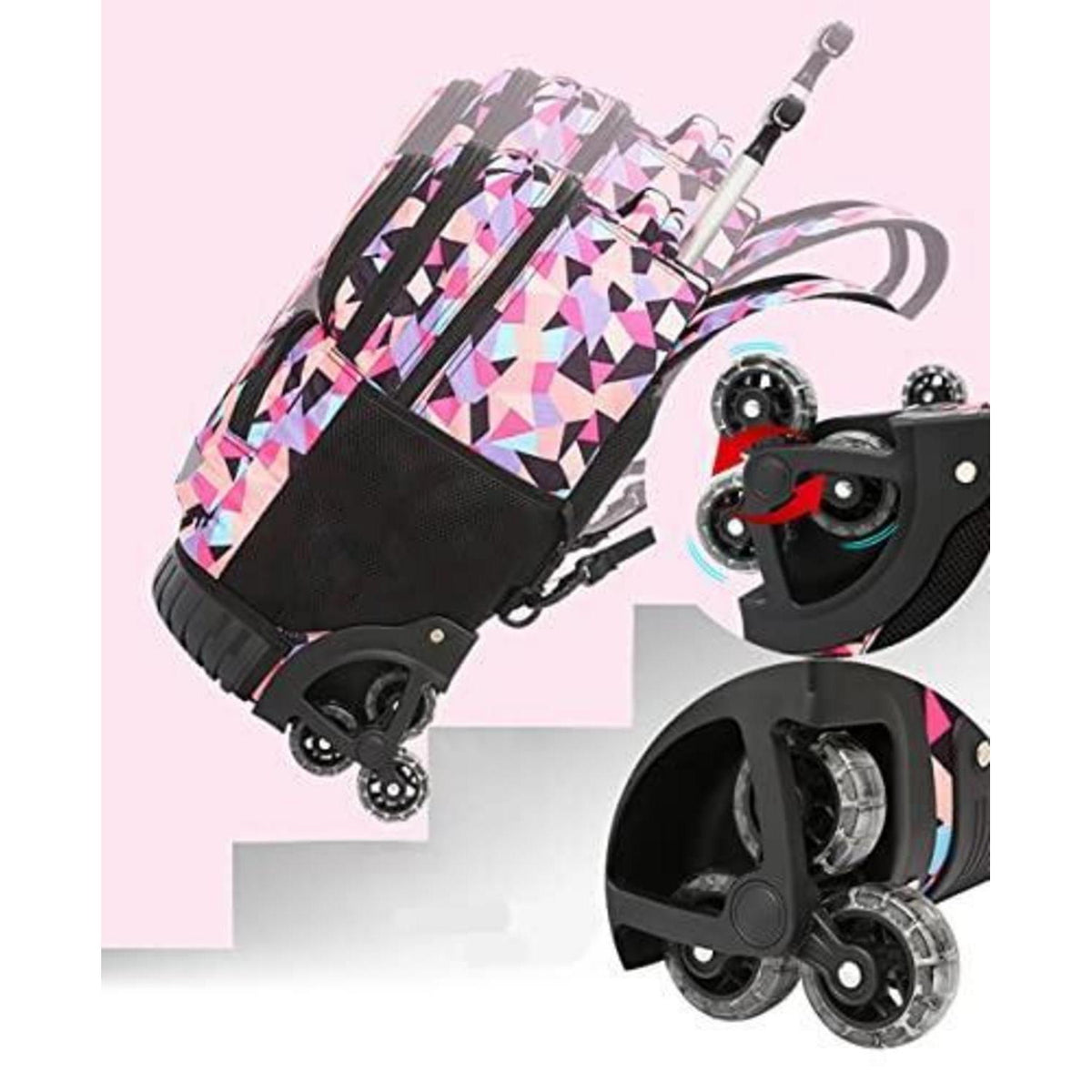 Schultrolley Rucksack mit Rollen – Grün für Jungen & Mädchen