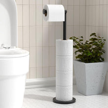 Toilettenpapierhalter freistehend Edelstahl Matt-schwarz faltbar