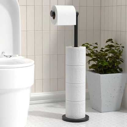 Toilettenpapierhalter freistehend Edelstahl Matt-schwarz faltbar