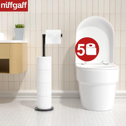 Toilettenpapierhalter freistehend Edelstahl Matt-schwarz