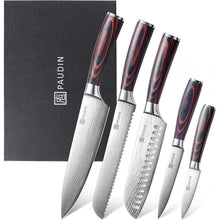 Premium Messerset Küchenmesser Set 5 tlg Carbon Edelstahl