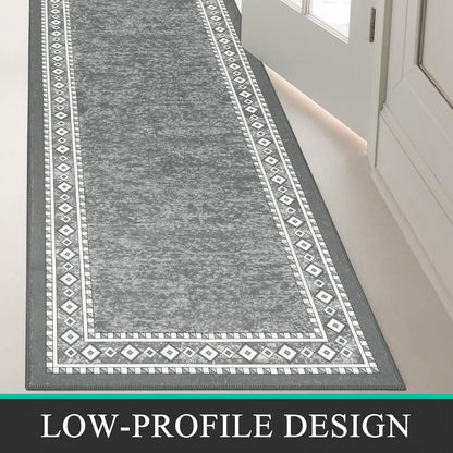 Enyhom Teppich Läufer 60x180cm Washable Gray Kitchen Runner Rug