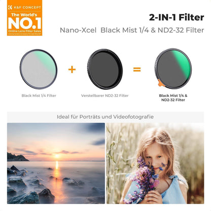 2-in-1 Black Mist & Variabler ND Filter 49mm