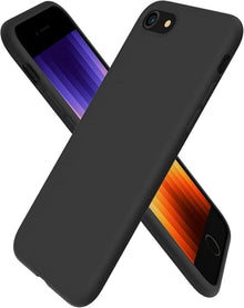 Silikon Case kompatibel mit iPhone SE 3 2022 5G Schwarz