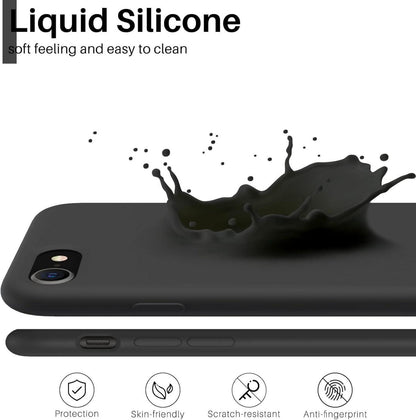 Silikon Case kompatibel mit iPhone SE 3 2022 5G Schwarz