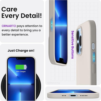 Silikon Case Hülle für iPhone 13 Pro 6,1 Zoll Flüssig Silikon Grau Schutz