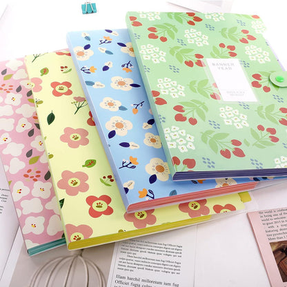 KONVINIT Dokumentenmappe A4 Fächermappe Floral Gelb Organizer