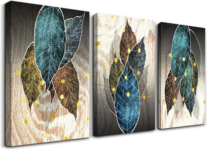 Leinwand Bilder Natur Blätter Wandbilder Wohnzimmer 30x40cm 3er Set