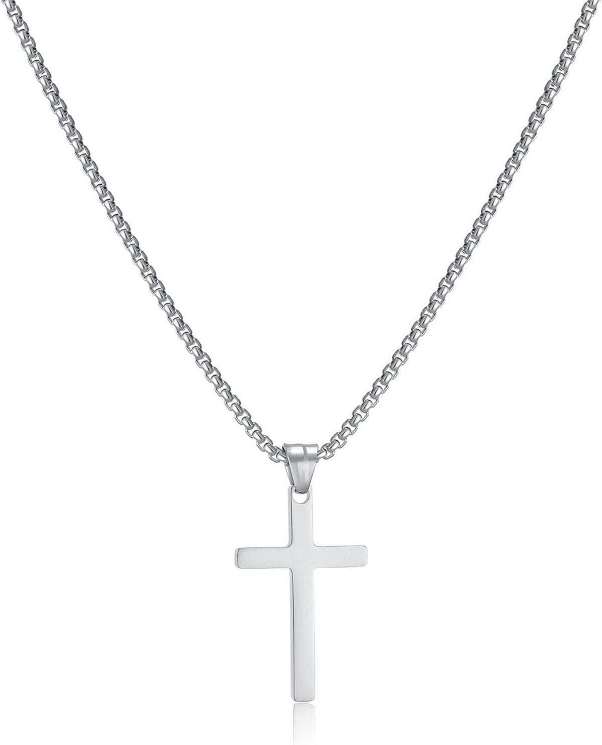 Kreuzkette Edelstahl Anhänger Christentum Schmuck Männer 55cm
