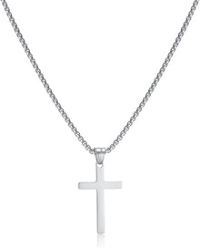 Kreuzkette Herren Edelstahl Anhänger Christentum Schmuck 18/20/22/24