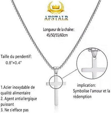 AFSTALR Kreuz Kette Herren Edelstahl Gold/Silber Länge