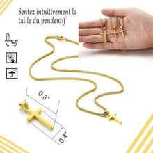 AFSTALR Herren Kreuzkette Edelstahl mit Anhänger Gold Silber