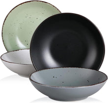 Suppenteller Set 4-teilig Steinzeug Pastateller Salatschale 800ml