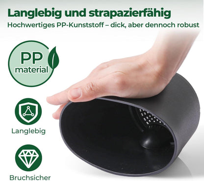 T4U 14cm Selbstbewässerung Blumentopf 3er-Set Schwarz