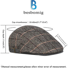 Schiebermütze Flat Cap für Damen & Herren, warm & bequem, verstellbar