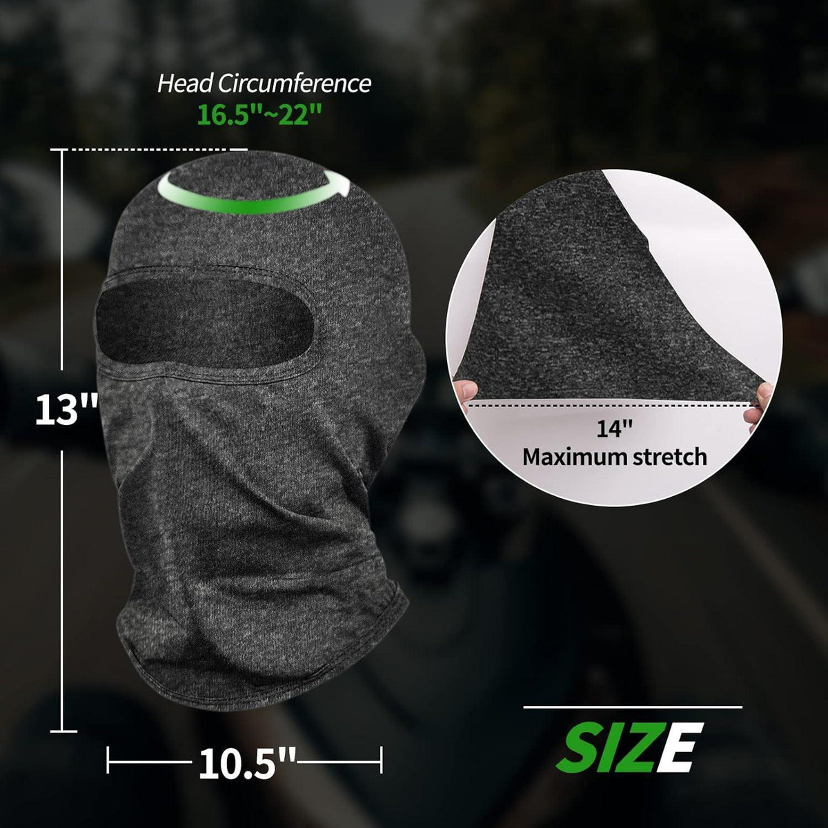 Sturmhaube Balaclava für Damen & Herren – Winddicht, UV-Schutz, Schwarz
