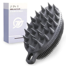 2-in-1 Silikon Körperbürste für Haut und Haarreinigung, Schwarz