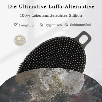 2-in-1 Silikon Körperbürste für Haut und Haarreinigung, Schwarz