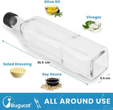 Bugucat Öl- und Essigflaschen Set 500ML aus Glas mit Spender