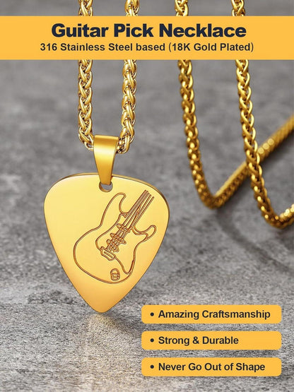 Personalisierter E-Gitarren-Anhänger 316L Edelstahl Hip Hop