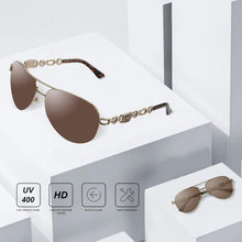 Verspiegelte Piloten Sonnenbrille Damen UV400 Gold Braun