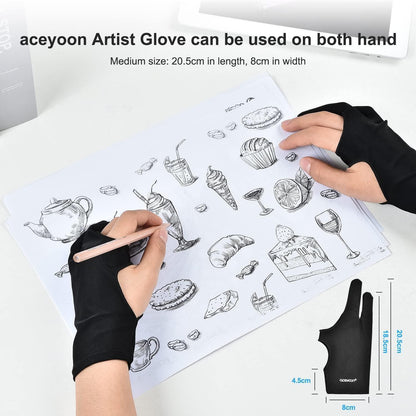 Drawing Glove 2er Pack Medium Artist Handschuh Grafiktablett