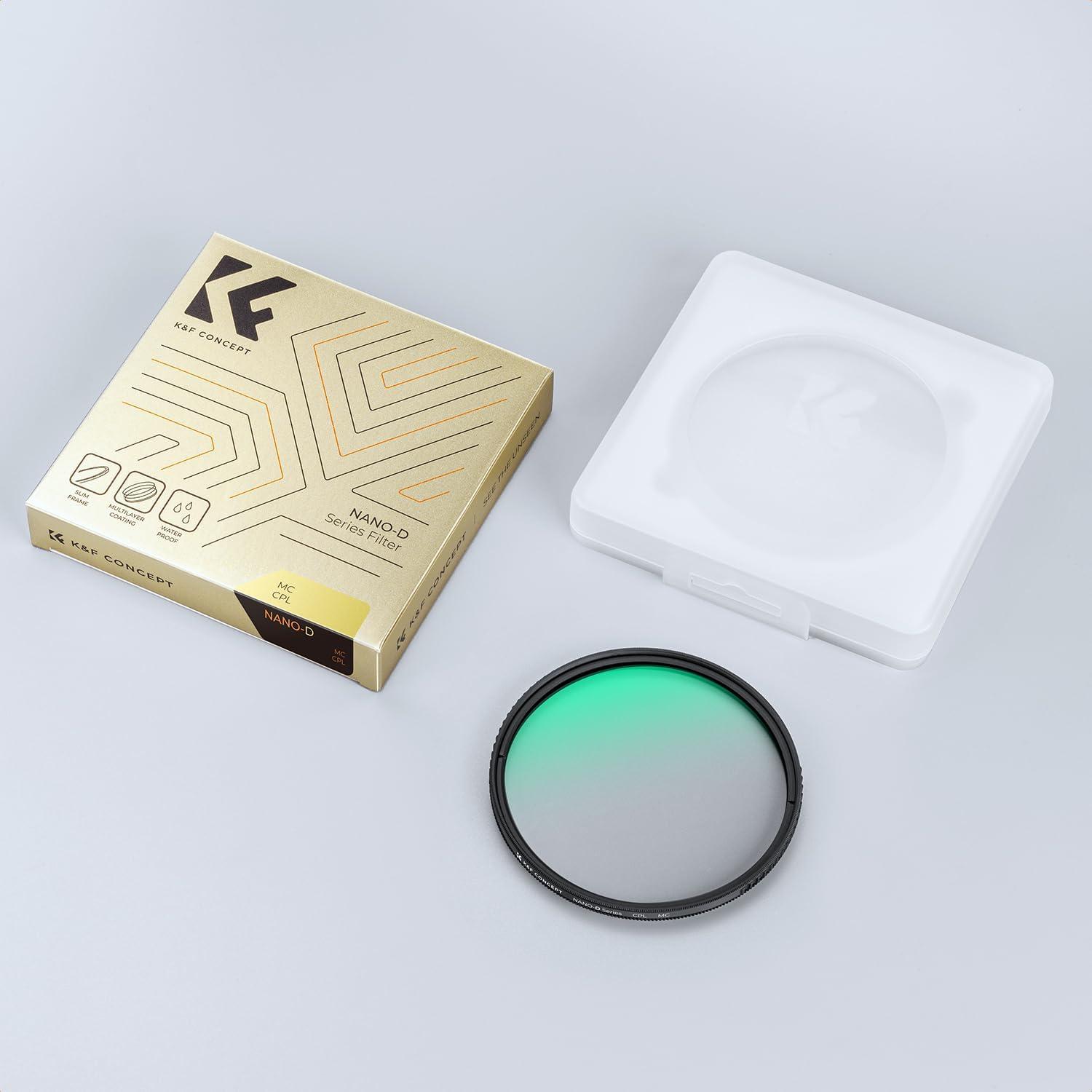 62mm K&F Concept Pro Slim CPL Polfilter Zirkular Aluminiumrahmen AGC-Glas